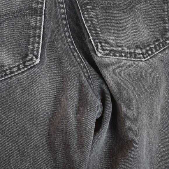 Levi’s 550 Orange Tab Vintage Jeans W28 L26 Black High Rise Taper 90s Nice Fade - Picture 5 of 12